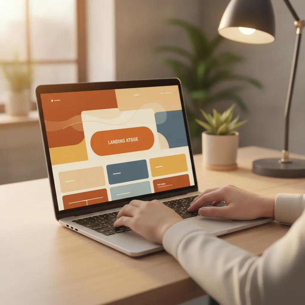 Un diseñador construyendo una landing page de alta conversión para una campaña de anuncios de servicios del hogar